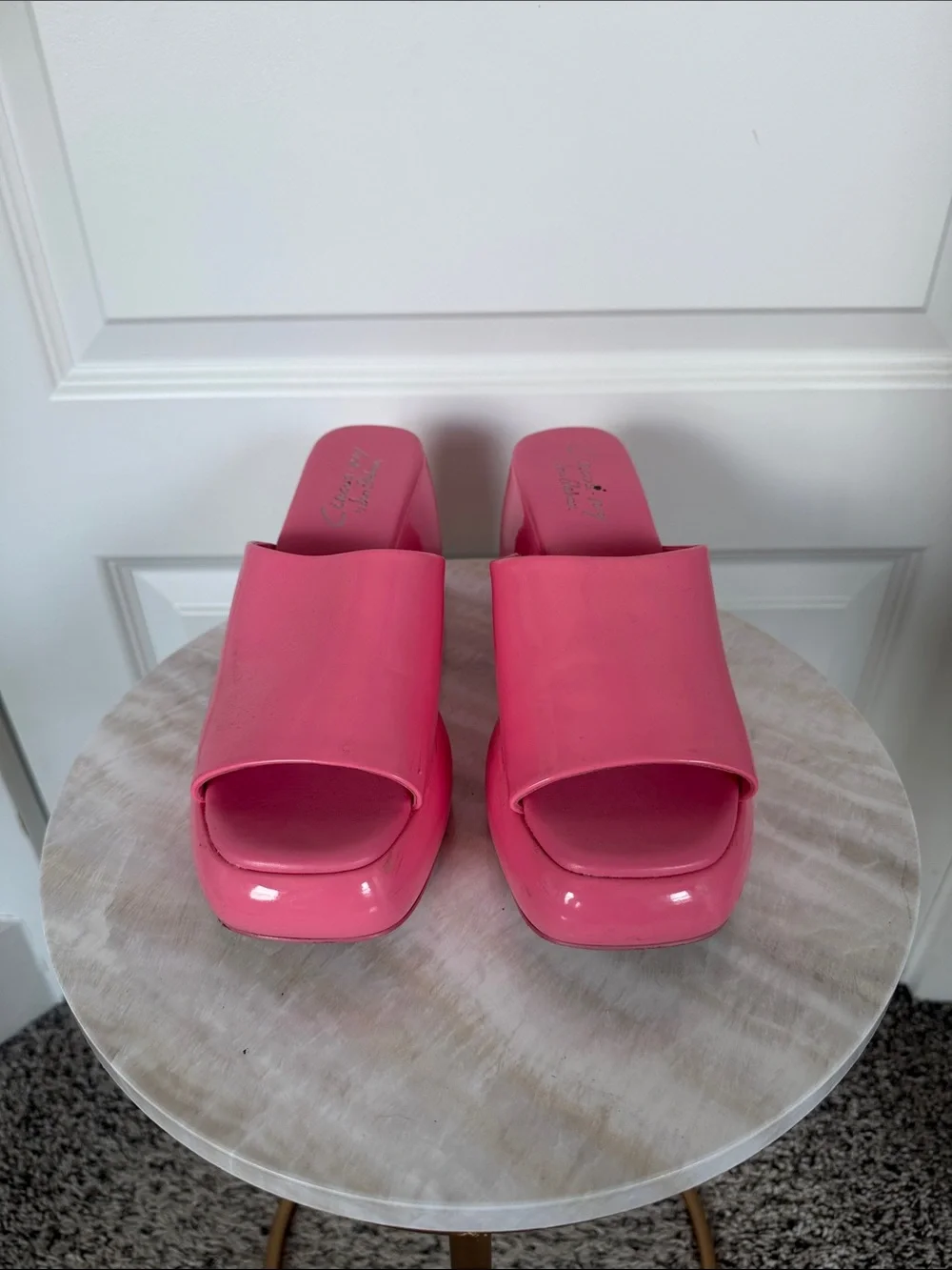 Circus by Sam Edelman Pink Platform Slide Mules - Women's Fashion Heel